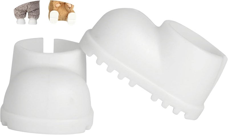 sunla Store Doll Shoes for 17cm Doll, Cute Mini Shoes Accessories for 17cm Dolls Sitting Standing Series, Silicone Doll Rain Shoes Boots(1 Pair White) - Image 1